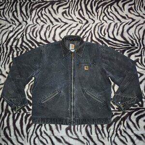 Carhartt Detroit J97 PTL petrol zip-up jacket size mens XL tall blanket lined